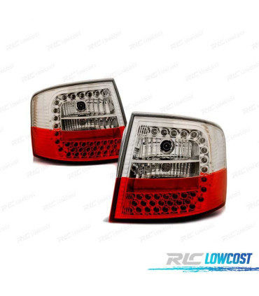 FANALI AUDI A6 AVANT 97-04 LED ROSSO CRISTALLO