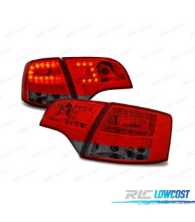 FANALI A LED PER AUDI A4 B7 AVANT 04-08 ROSSO AFFUMICATO