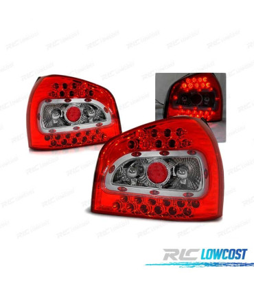 FANALI A LED PER AUDI A3 96-00 ROSSO BIANCO