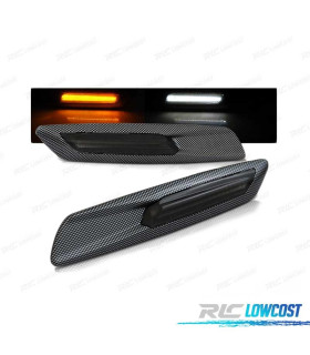 FRECCIE LATERALI A LED PER BMW LOOK F10 CARBONIO AFFUMICATO