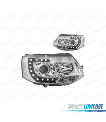FARI PER VOLKSWAGEN VW T5 MULTIVAN CARAVELLE 09-15 CROMO