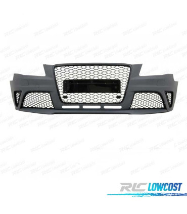 PARAURTI ANTERIORE PER AUDI A4 B8 08-11 LOOK RS4 GRIGLIA NERA CON SENSORI DI PARCHEGGIO