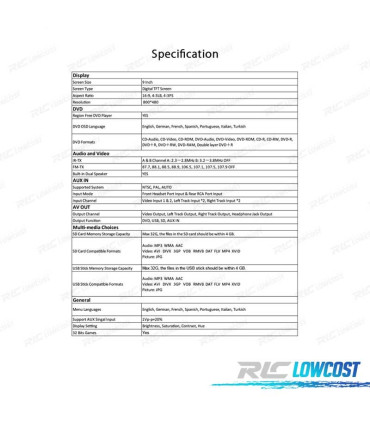 COPPIA DI POGGIATESTA DVD CON SCHERMO TATTILE HD DA 9" A COLORI NERO E HDMI