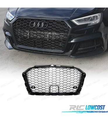 GRIGLIA PER AUDI A3 8V 16-19 PDC LOOK RS3 NERO LUCIDO