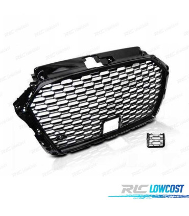 GRIGLIA PER AUDI A3 8V 16-19 PDC LOOK RS3 NERO LUCIDO