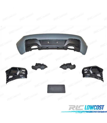 PARAURTI POSTERIORE PER BMW F20 F21 11-15 LOOK M PERFORMANCE PDC DOPPIA USCITA