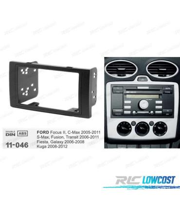TELAIO NERO RADIO 2-DIN PER FORD FOCUS C-MAX S-MAX FUSION TRANSIT FIESTA, GALAXY KUGA