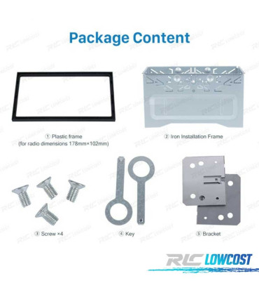 SCATOLA ADATTATRICE UNIVERSALE 2 DIN IN METALLO CON CORNICE