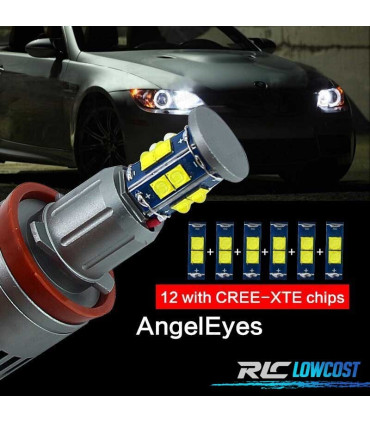 KIT LAMPADE OCCHI ANGEL LED 120W PER BMW E90 E92 X5 E71 X6 E82 E60 E70 2007 2011