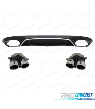 DIFFUSORE MERCEDES CLASSE E C238 16- E53 AMG ARGENTO + TERMINALI DI SCARICO