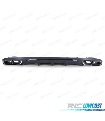 DIFFUSORE MERCEDES CLASSE E C238 17-19 LOOK AMG E63 NERO + TERMINALI DI SCARICO NERO LUCIDO