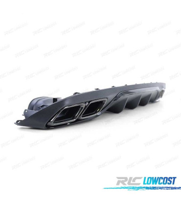DIFFUSORE MERCEDES CLASSE E C238 17-19 LOOK AMG E63 NERO + TERMINALI DI SCARICO NERO LUCIDO