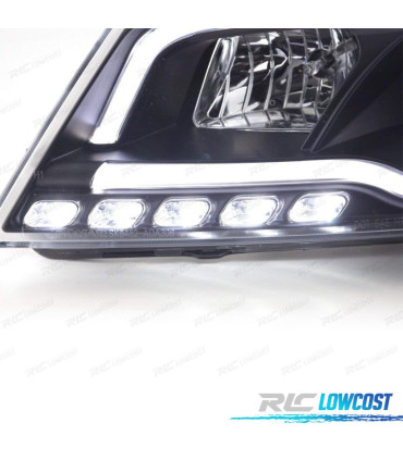 FARI AUDI A3 8P 08-12 LUCE DIURNA A TUBO FONDO NERO
