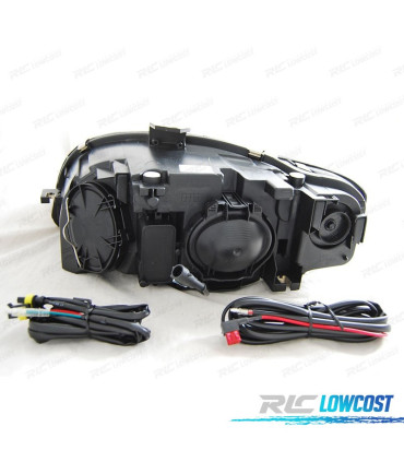 FARI AUDI A4 B7 LUCE DIURNA A LED FONDO NERO 04-07