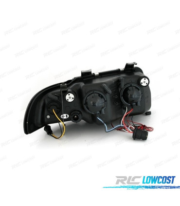 FARI PER AUDI A4 B5 94-99 ANGEL EYES CCFL FONDO NERO