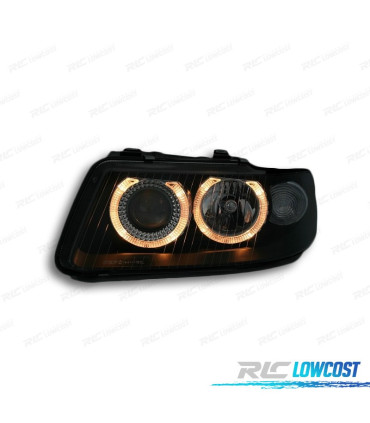 FARI PER AUDI A3 8L 00-03 ANGEL EYES FONDO NERO