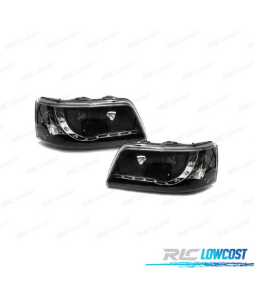FARI VOLKSWAGEN VW T5 03-09 LUCE LED DIURNA SFONDO NERO