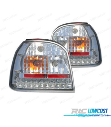 FANALI PER VOLKSWAGEN VW GOLF MK3 91-97 LED FONDO CROMATO