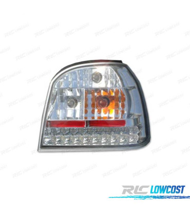 FANALI PER VOLKSWAGEN VW GOLF MK3 91-97 LED FONDO CROMATO