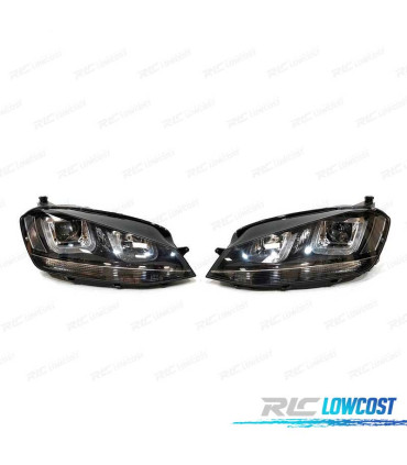 FARI VOLKSWAGEN VW GOLF 7 12-17 XENON LUCE DIURNA DRL NERO