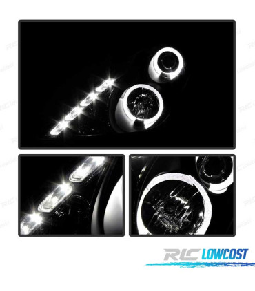 FARI PER TOYOTA CELICA 01-07 ANGEL EYES SFONDO NERO