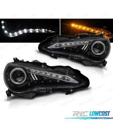 FARI XENON TOYOTA GT 86 12-16 OCCHI ANGEL FONDO NERO