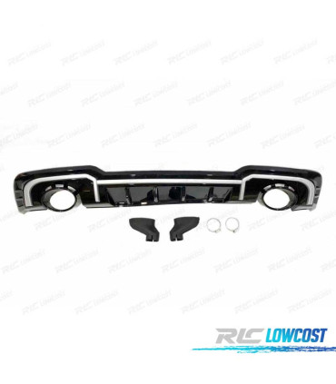 DIFFUSORE AUDI A3 4P 16- LOOK RS3 + TERMINALI DI SCARICO