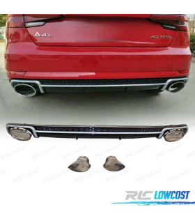 DIFFUSORE PER AUDI A4 B9 16- LOOK RS4 TERMINALI DI SCARICO