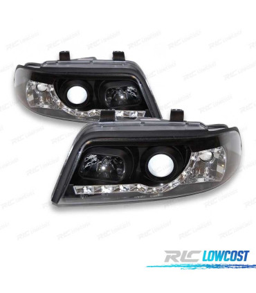 FARI AUDI A4 99-01 LUCE DIURNA LED NERO