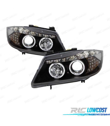 FARI PER BMW E90 05-08 LUCE DIURNA A LED NERO
