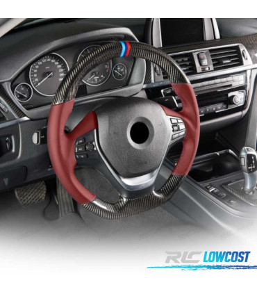 Volante per BMW F30 F31 F32 F33 F36 LOOK M CARBONIO ROSSO
